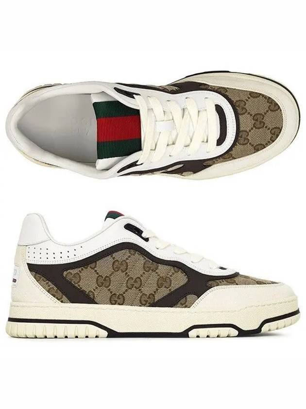 Men's Reweb Original GG Canvas Low Top Sneakers Beige Brown - GUCCI - BALAAN 2