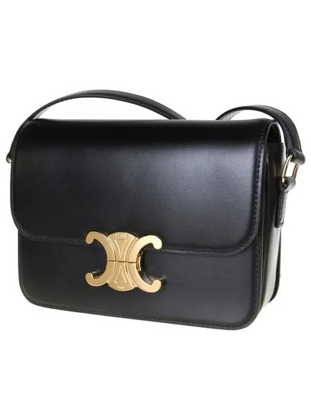 Teen Triomphe Shiny Calfskin Cross Bag Black - CELINE - BALAAN 3