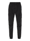 Banding Waist Tapered Cargo Straight Pants Black - STONE ISLAND - BALAAN 1