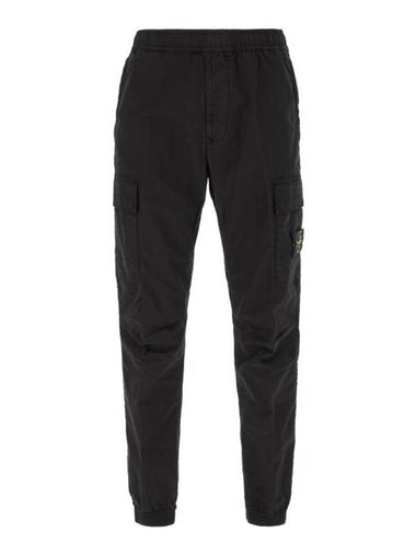 Banding Waist Tapered Cargo Straight Pants Black - STONE ISLAND - BALAAN 1