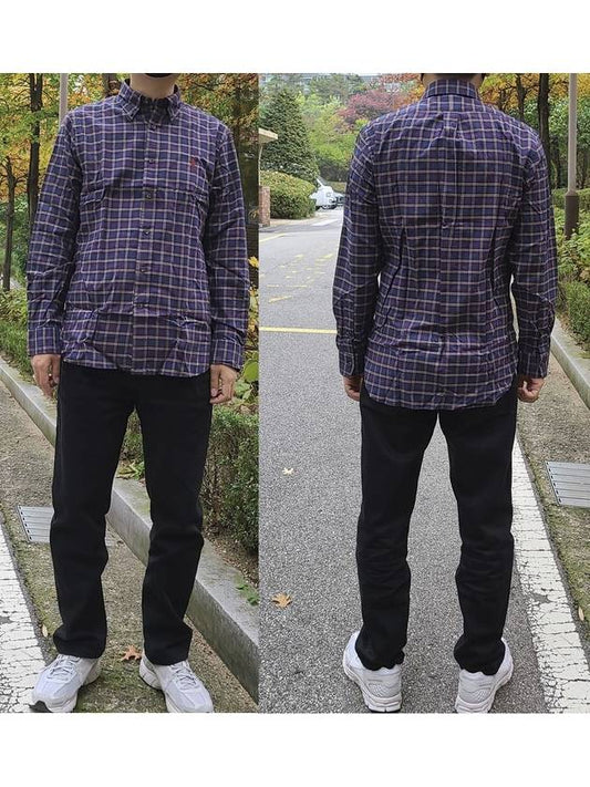 Classic Fit Plaid Twill Long Sleeve Shirt Navy - POLO RALPH LAUREN - BALAAN 2