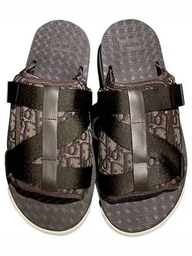 3SA081YXV76739 767 Oblique Jacquard Alpha Sandals Brown Men s Shoes TJ 271661 - DIOR - BALAAN 1