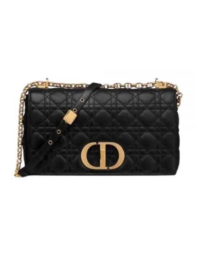 Caro Supple Cannage Calfskin Large Cross Bag Black - DIOR - BALAAN 2