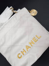 22 Gold Logo Shiny Calfskin Mini Bag White - CHANEL - BALAAN 4