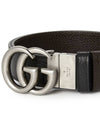 GG Marmont Reversible Leather Belt Black Brown - GUCCI - BALAAN 7