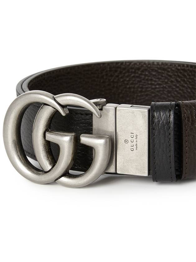 GG Marmont Reversible Leather Belt Black Brown - GUCCI - BALAAN 7