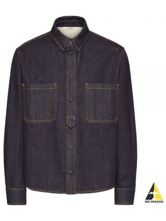 Cotton Denim Jacket Navy - VALENTINO - BALAAN 2