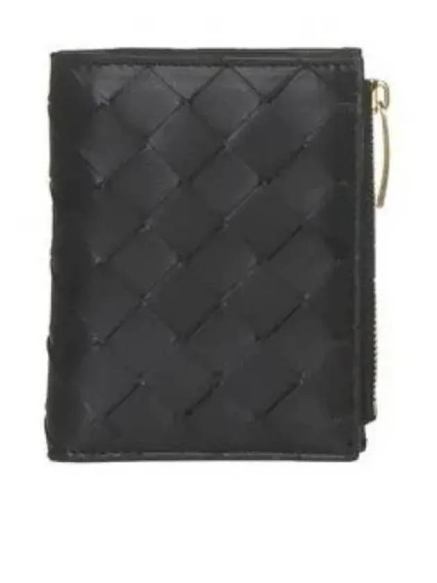 Intrecciato Zipper Small Half Wallet Black - BOTTEGA VENETA - BALAAN 2