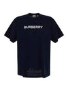 Logo Print Short Sleeve T-Shirt Navy - BURBERRY - BALAAN 1