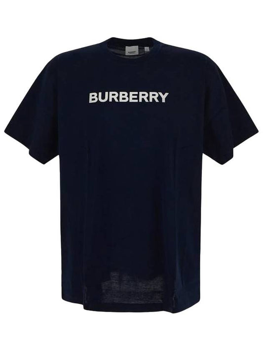 logo print short sleeve t-shirt navy - BURBERRY - BALAAN 1