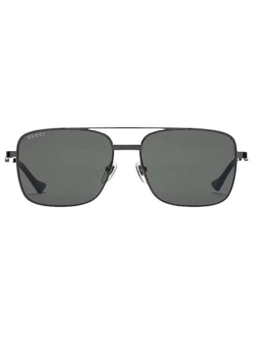 Square Frame Metal Sunglasses Ruthenium Grey - GUCCI - BALAAN 1