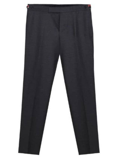 Low Rise Side Tab Wool Slacks Charcoal - THOM BROWNE - BALAAN 2