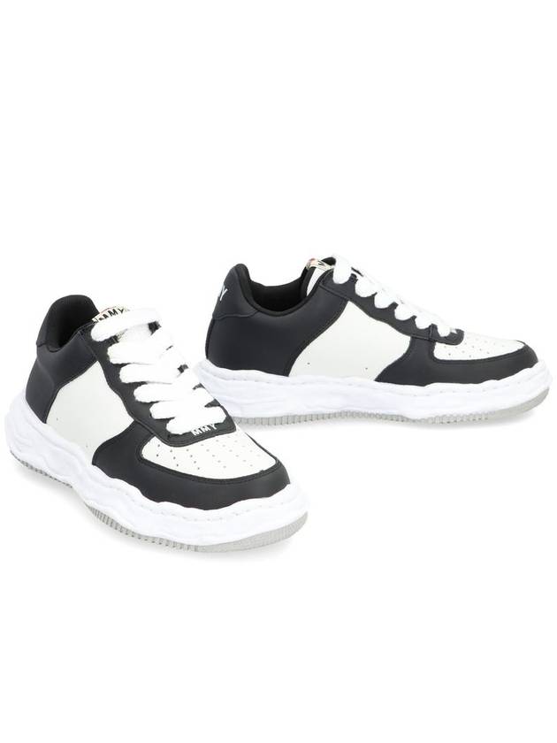 Wayne OG Sole Leather Low Top Sneakers Black White - MAISON MIHARA YASUHIRO - BALAAN 4