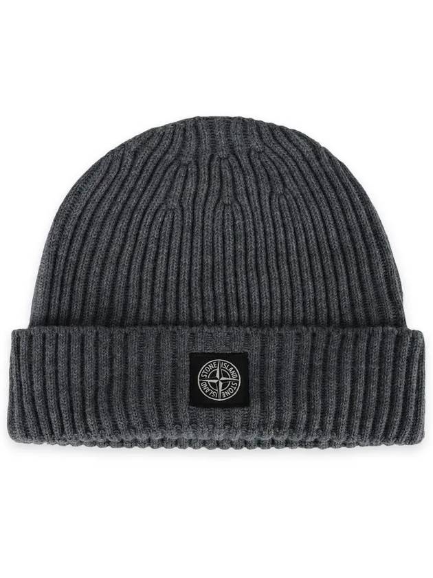 Stone Kids Logo Patch Wool Beanie Dark Gray 7916N07C3 V0M67 - STONE ISLAND - BALAAN 2