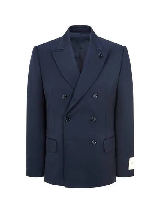 Weekend Popup 10% Coupon 3 24 Peaked Lapel Double Wool Jacket Dark Navy 271226 - RVR LARDINI - BALAAN 1