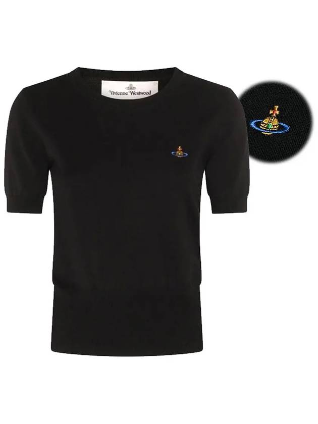 ORB Logo Short Sleeve Knit Top Black - VIVIENNE WESTWOOD - BALAAN 3