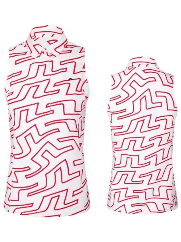 Women's Dena Print Sleeveless Red White - J.LINDEBERG - BALAAN 2