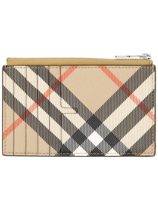 Check Zip Card Wallet Sand - BURBERRY - BALAAN 3