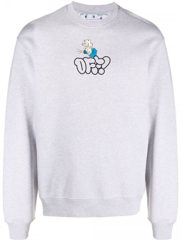 Graffiti Logo Sweat Sweatshirt Grey - OFF WHITE - BALAAN 1