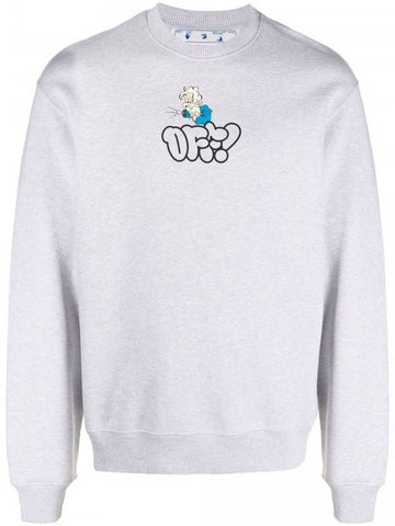 Graffiti Logo Sweat Sweatshirt Grey - OFF WHITE - BALAAN 1