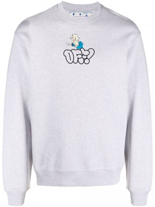 Graffiti Logo Sweat Sweatshirt Grey - OFF WHITE - BALAAN 1