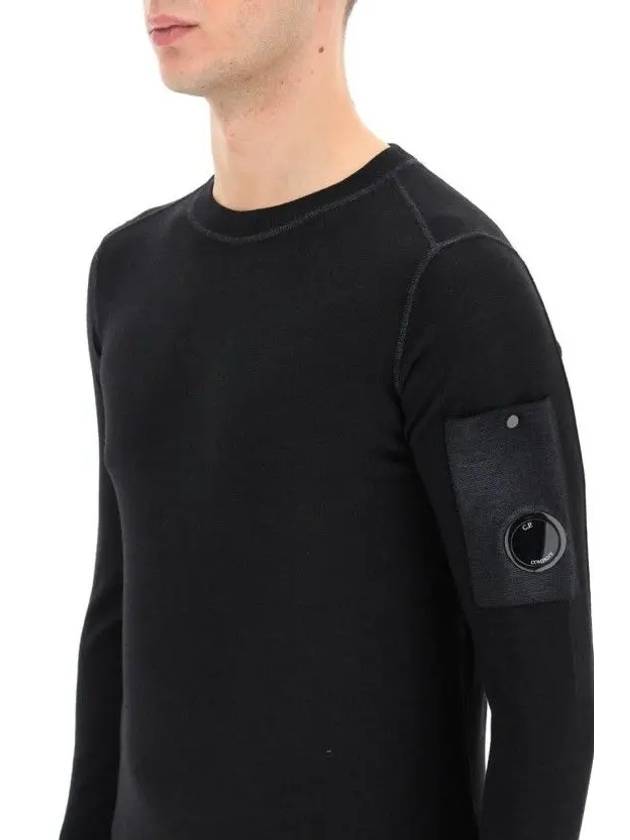 Lens Wappen Wool Sweatshirt Black - CP COMPANY - BALAAN 3