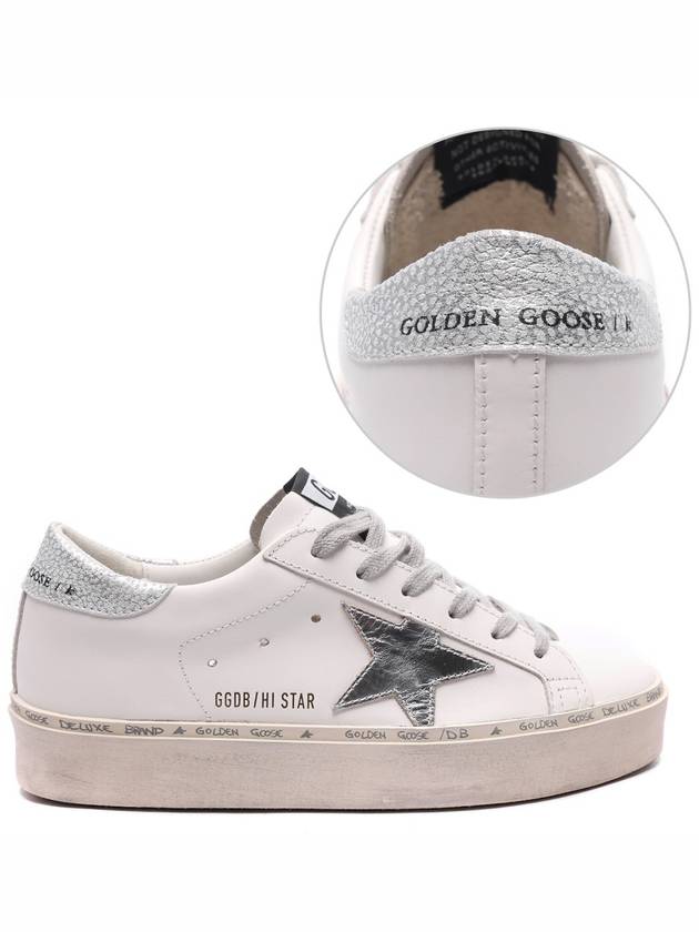 Hi Star White Metallic Silver Heel Tab Sneakers - GOLDEN GOOSE - BALAAN 3