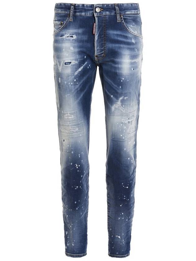 Men's Medium Sporty Washed Skater Jeans Blue - DSQUARED2 - BALAAN 1