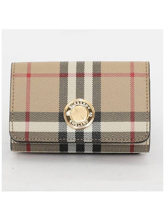 Vintage Check Leather Small Folding Wallet Archive - BURBERRY - BALAAN 2