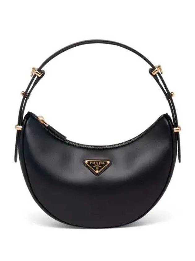 Arque Leather Shoulder Bag Black - PRADA - BALAAN 2