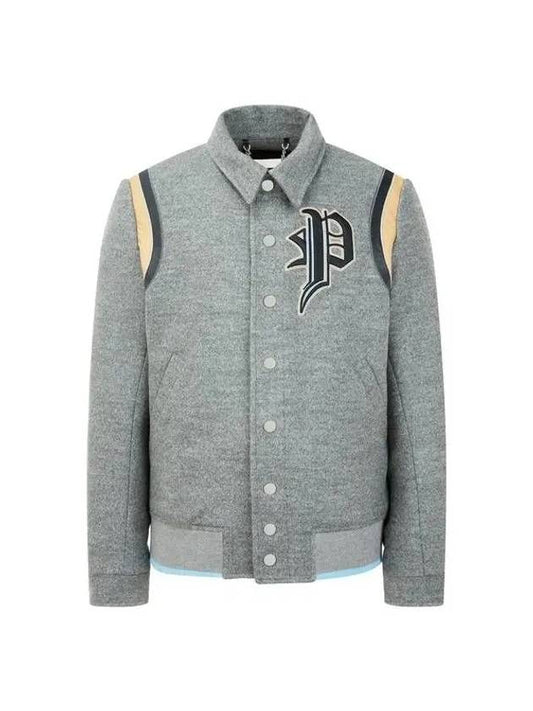 Men's Gothic Logo Bomber Jacket Gray 270916 - PHILIPP PLEIN - BALAAN 1