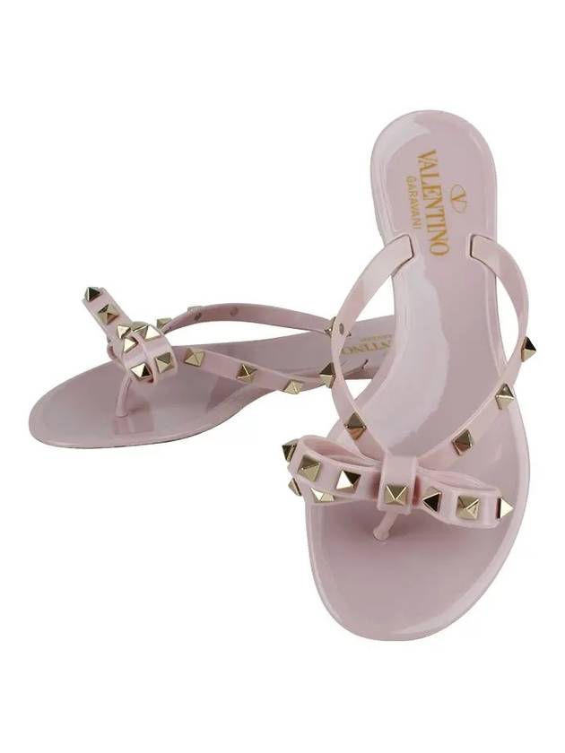 Women's Rockstud Flip Flops Pink - VALENTINO - BALAAN 2