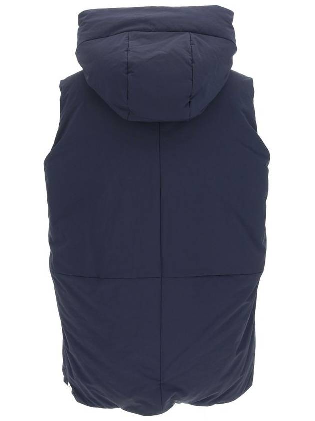 Zipper Hooded Oversized Down Vest Navy - JIL SANDER - BALAAN 3