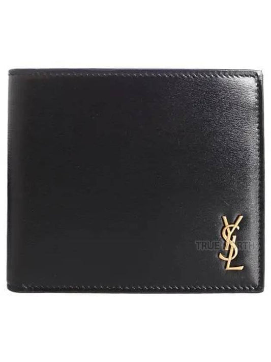 Tiny Monogram Half Wallet Black Gold - SAINT LAURENT - BALAAN 2