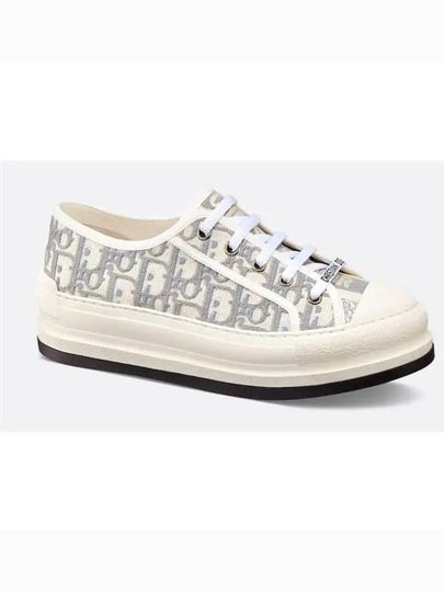 Walk'n' Platform Oblique Embroidered Low Top Sneakers Grey - DIOR - BALAAN 2