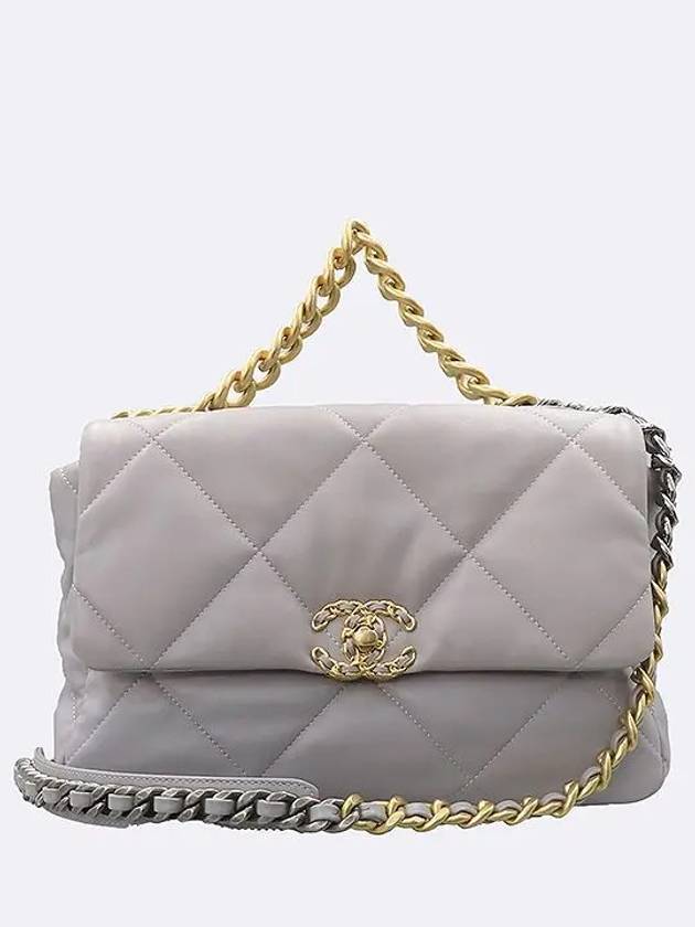 AS1161 Gray Color Nineteen 19 Large Flap Shoulder Bag - CHANEL - BALAAN 2