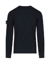 Full Rib Pure Wool Crewneck Knit Top Navy - STONE ISLAND - BALAAN 5