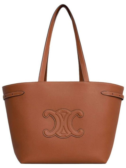 Cabas Anais Cuir Grain Calfskin Tote Bag Brown - CELINE - BALAAN 2