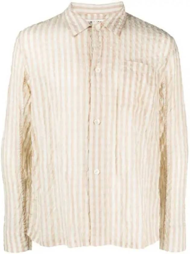 Box Basque Seesucker Check Long Sleeve Shirt Yellow Cream - OUR LEGACY - BALAAN 2