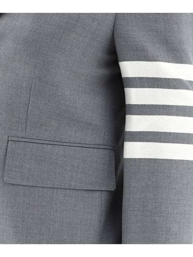 Plain Weave Suiting Classic 4 Bar Jacket Medium Grey - THOM BROWNE - BALAAN 4