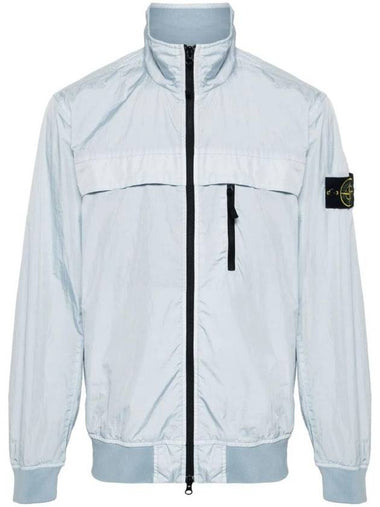 Compass Badge Pleated Windbreaker Blue - STONE ISLAND - BALAAN 1