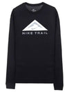 Men's Dri Fit Trail Running Crew Long-Sleeve T-shirt Black - NIKE - BALAAN 2