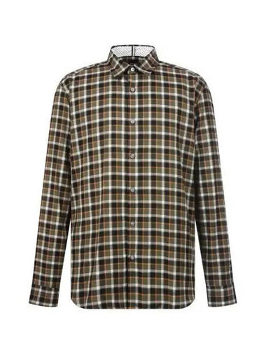 Awati cotton flannel check shirt 50477829 378 - BOSS - BALAAN 1