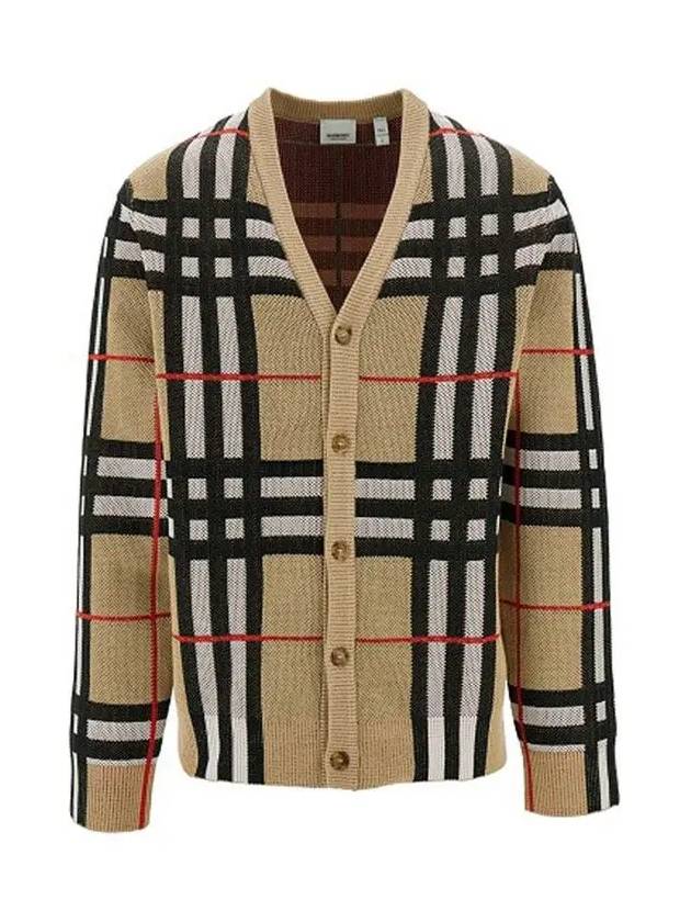 Check Technical Cotton Blend Cardigan Archive Beige - BURBERRY - BALAAN 3