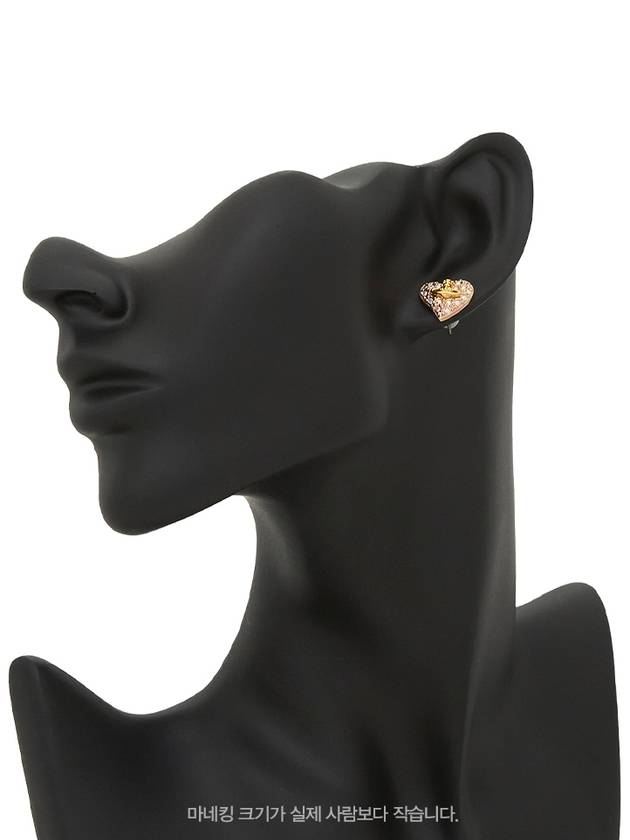 Women's Tiny Diamante Heart Earrings Rose - VIVIENNE WESTWOOD - BALAAN 6