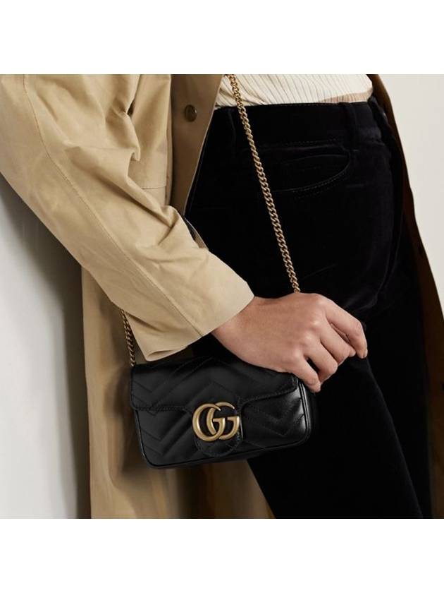 GG Marmont Matelasse Leather Super Mini Bag Black - GUCCI - BALAAN 11