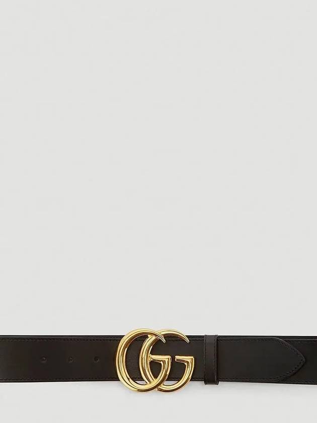 Double G Buckle Leather Belt Black - GUCCI - BALAAN 3