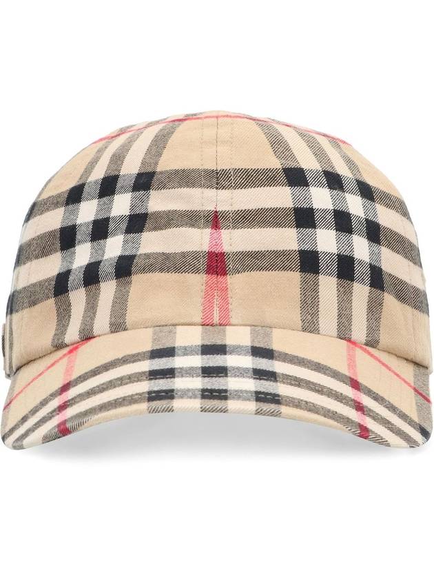 Check Cotton Ball Cap Beige - BURBERRY - BALAAN 3