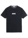 Small Rubber Logo Patch Short Sleeve T-Shirt Black - STONE ISLAND - BALAAN 2