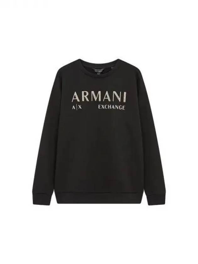 Women s Cubic Logo Crew Neck Sweatshirt Black 270876 - ARMANI EXCHANGE - BALAAN 1